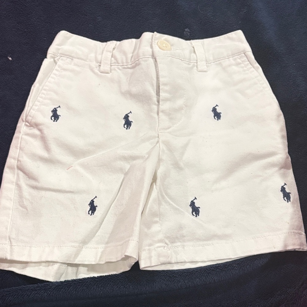 Polo by Ralph Lauren Kids White Shorts with Blue Logo